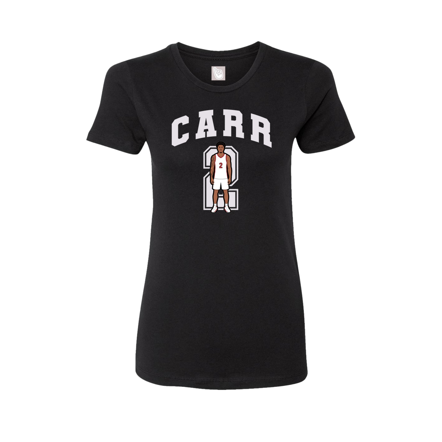 Fitted Women's Tee — Number in Black
