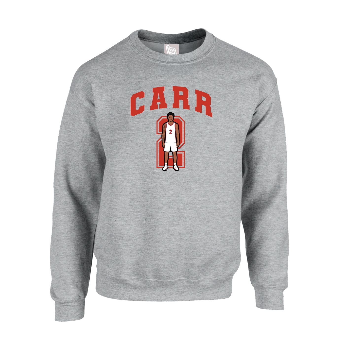 Fleece Crew — Number in Grey