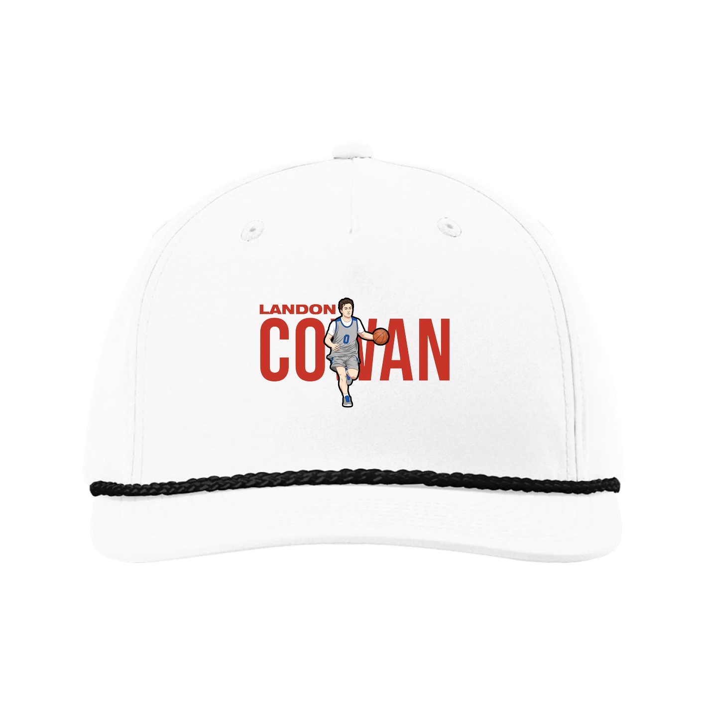 Five-Panel Classic Rope Cap — Player Name in White