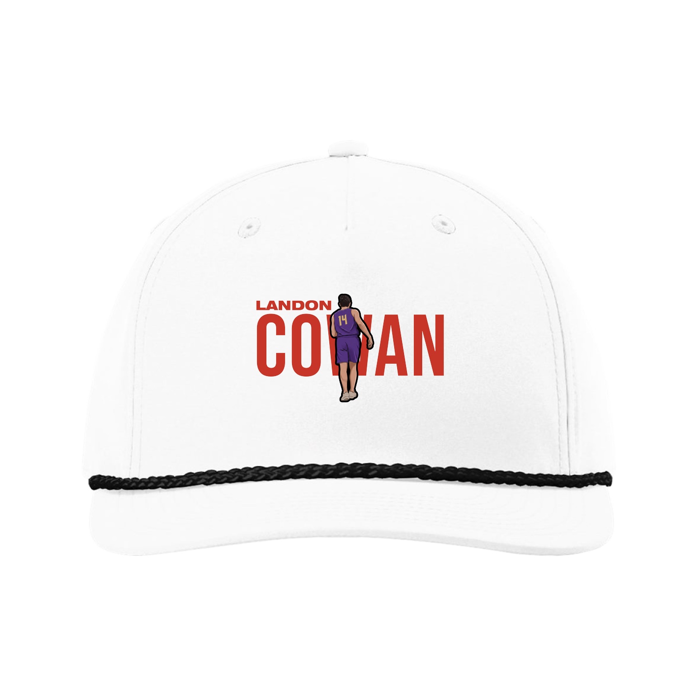 Five-Panel Classic Rope Cap — Player Name in White