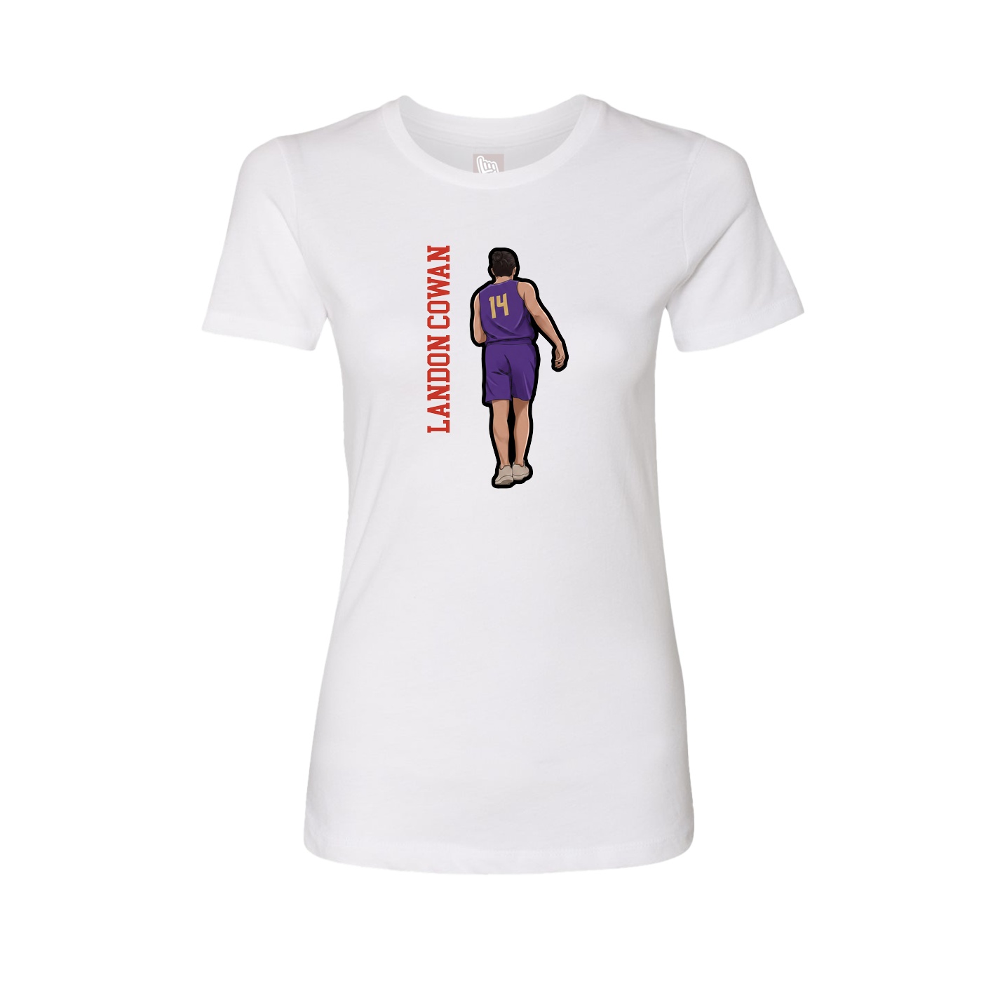 Fitted Women's Tee — Name Vertical in White
