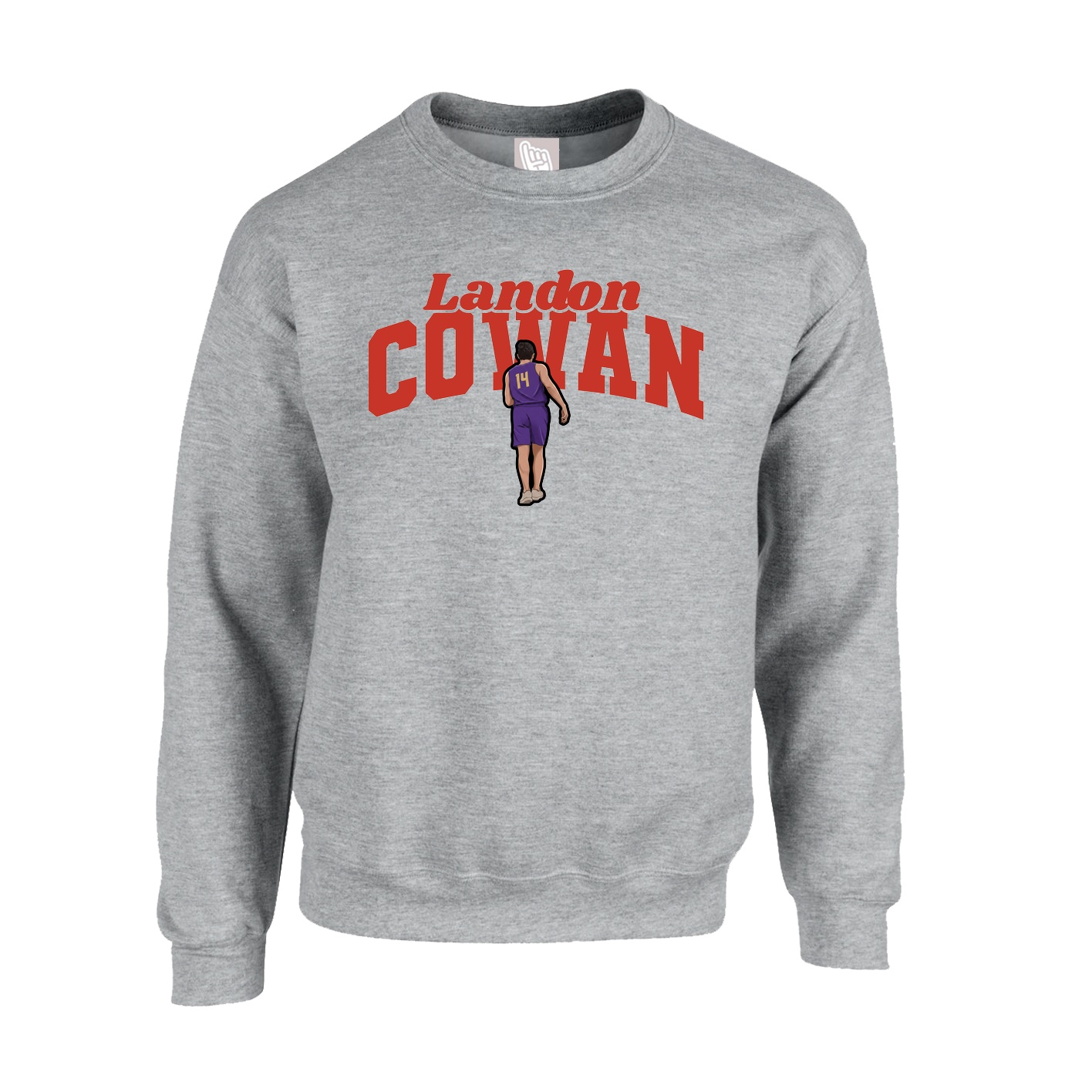 Fleece Crew — Signature Arch in Grey