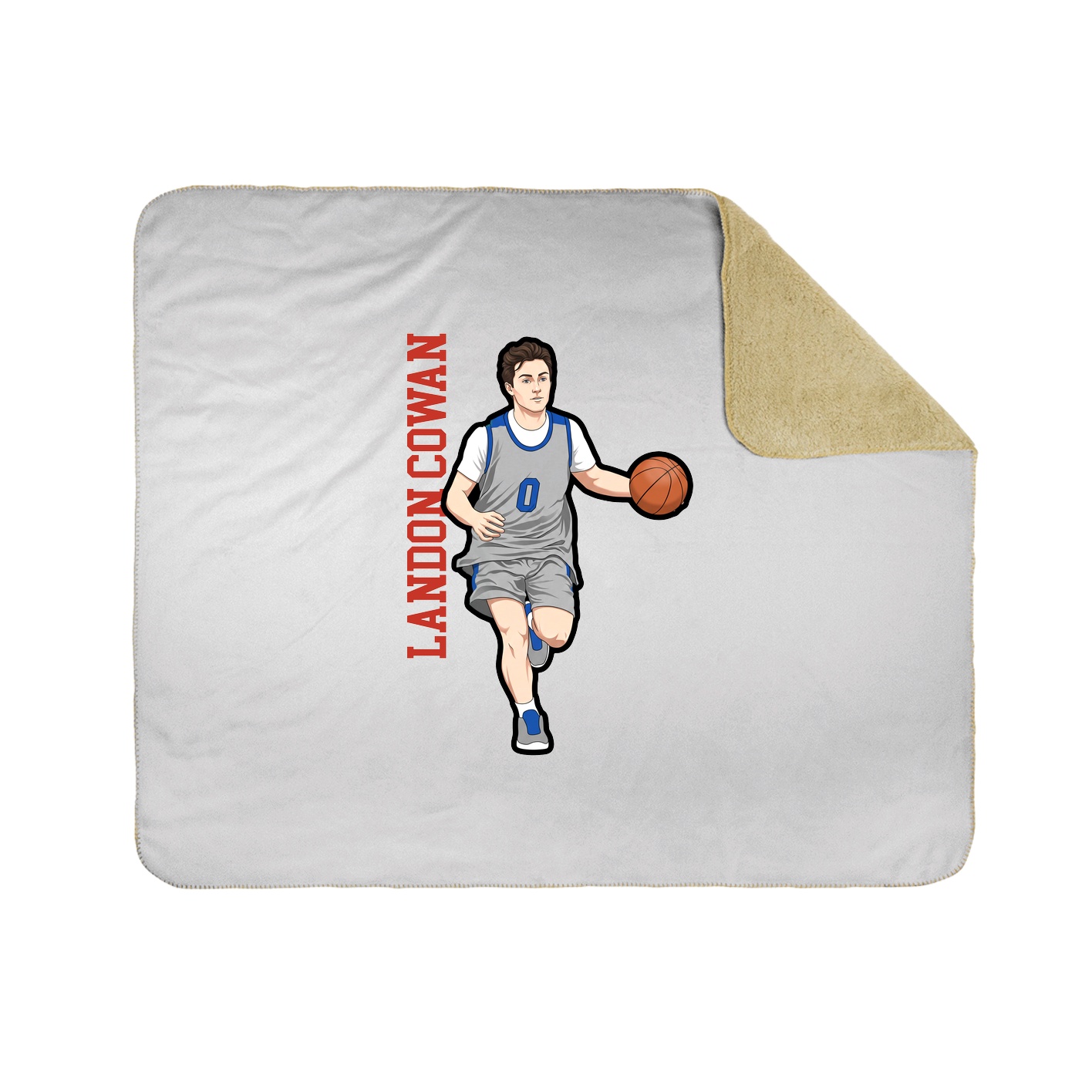 Throw Blanket — Name Vertical in White