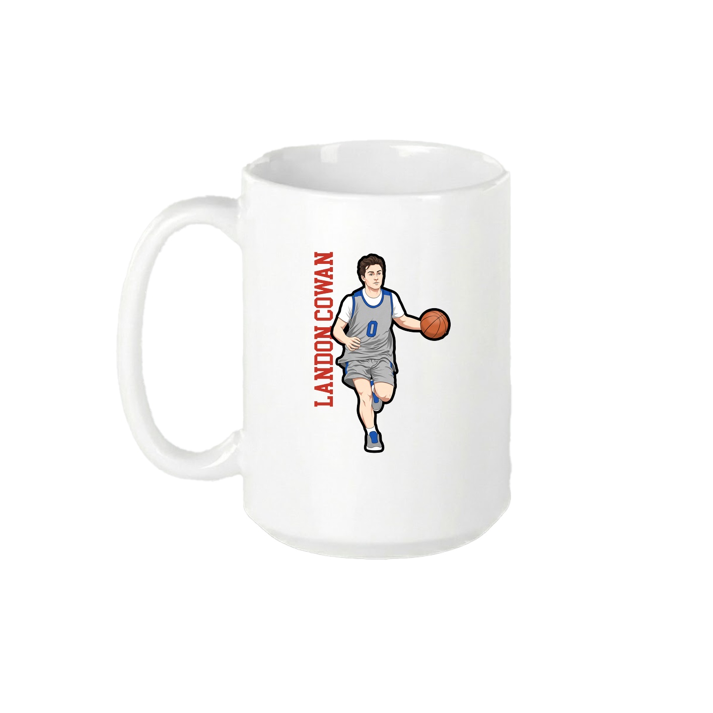 15oz Coffee Mug — Name Vertical in White