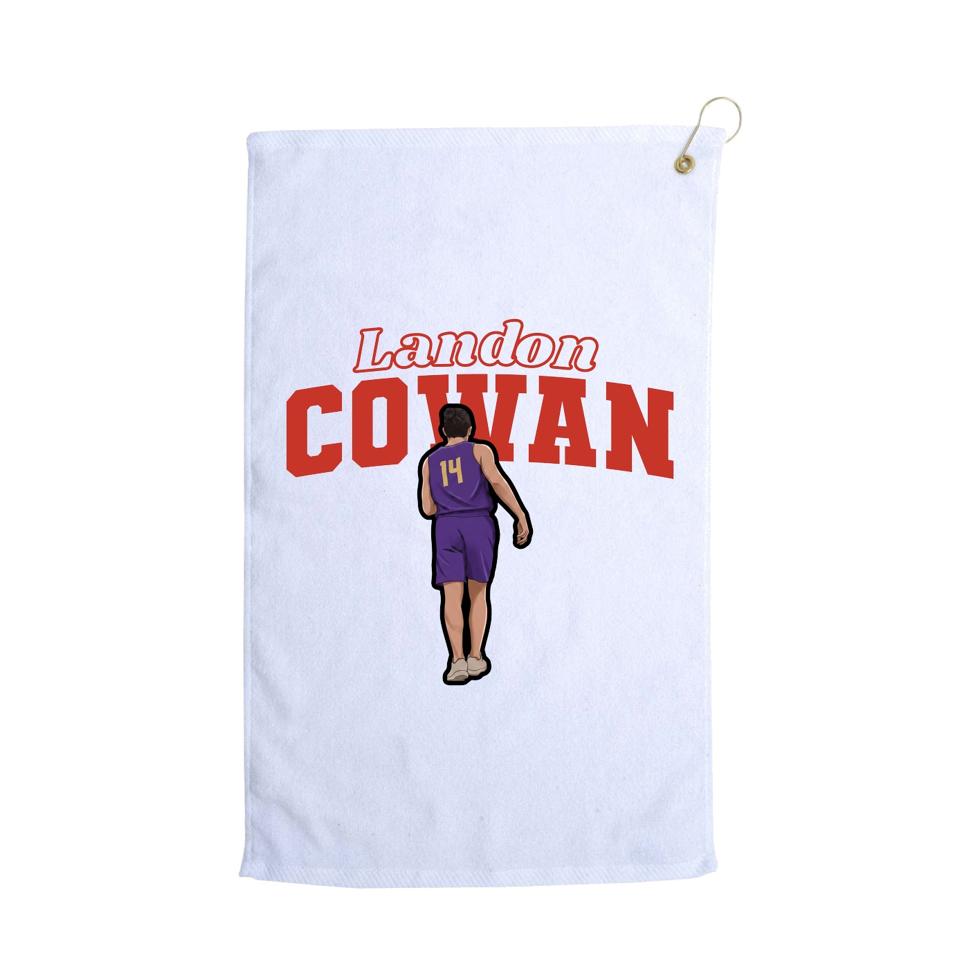 Golf Towel — Name Arch in White
