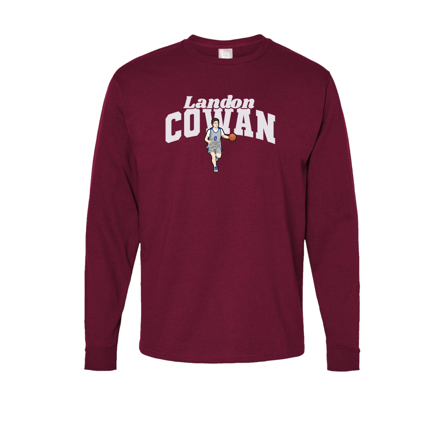 Long Sleeve Tee — Signature Arch in Cardinal