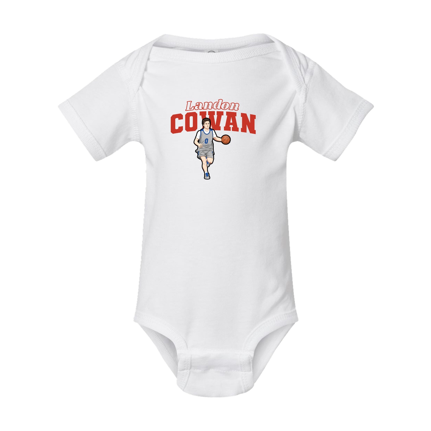 Baby Onesie — Name Arch in White