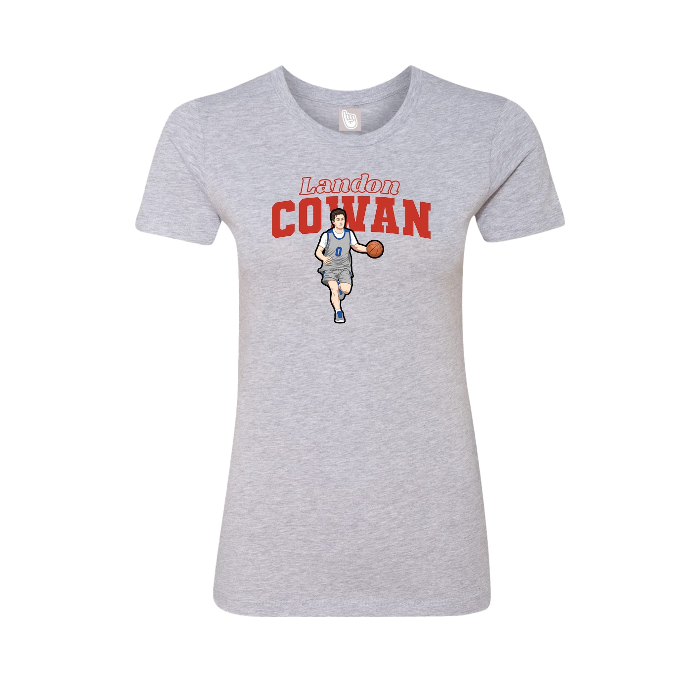 Fitted Women's Tee — Name Arch in Grey