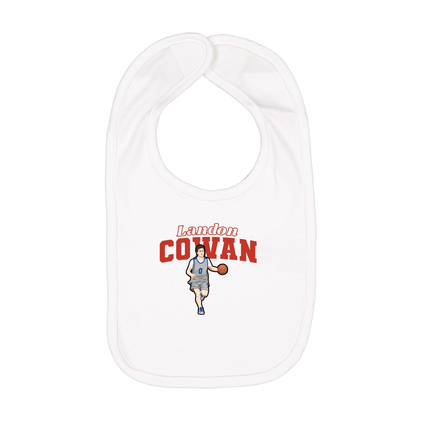 Infant Bib — Name Arch in White