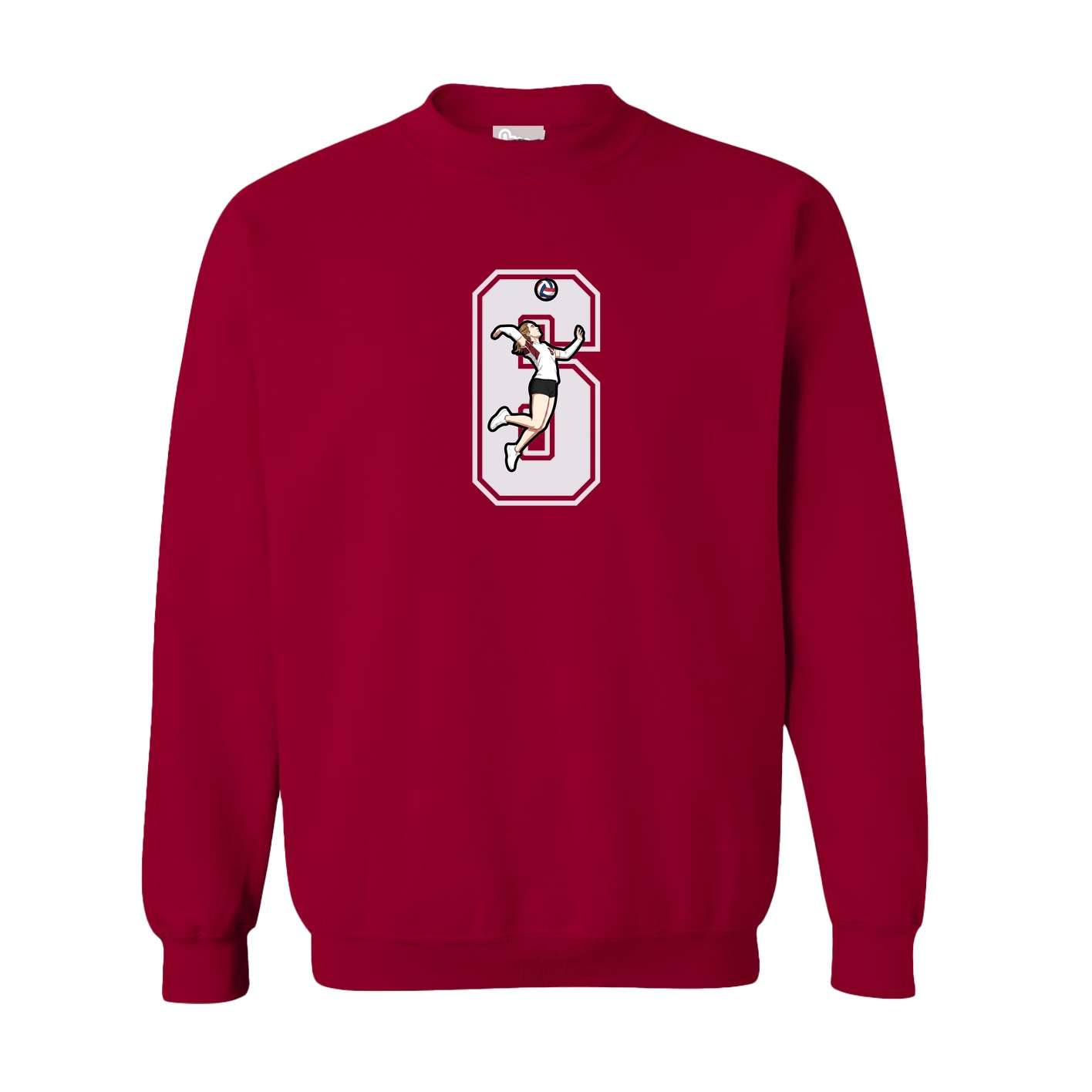 Fleece Crew — Number in Cardinal