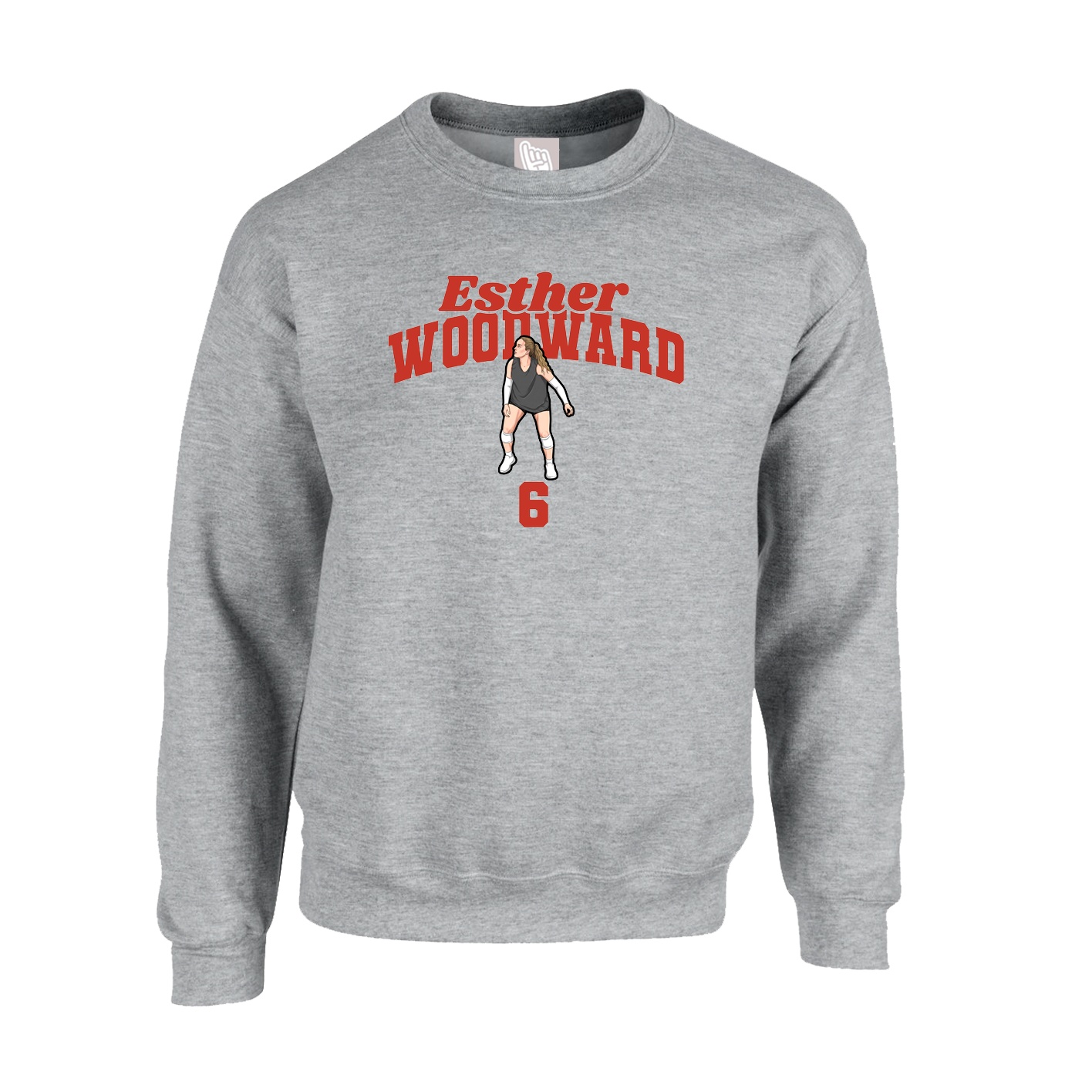 Fleece Crew — Signature Arch in Grey