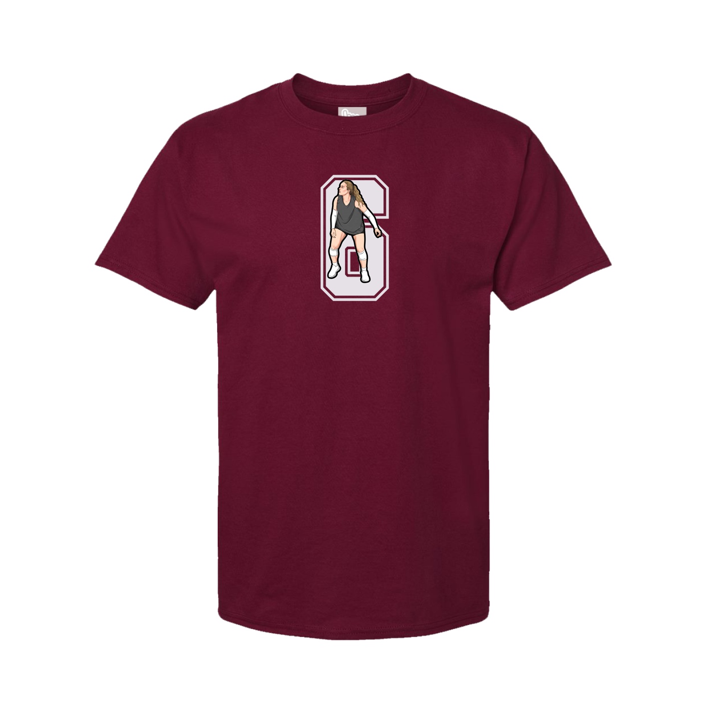 Youth Tee — Number in Cardinal