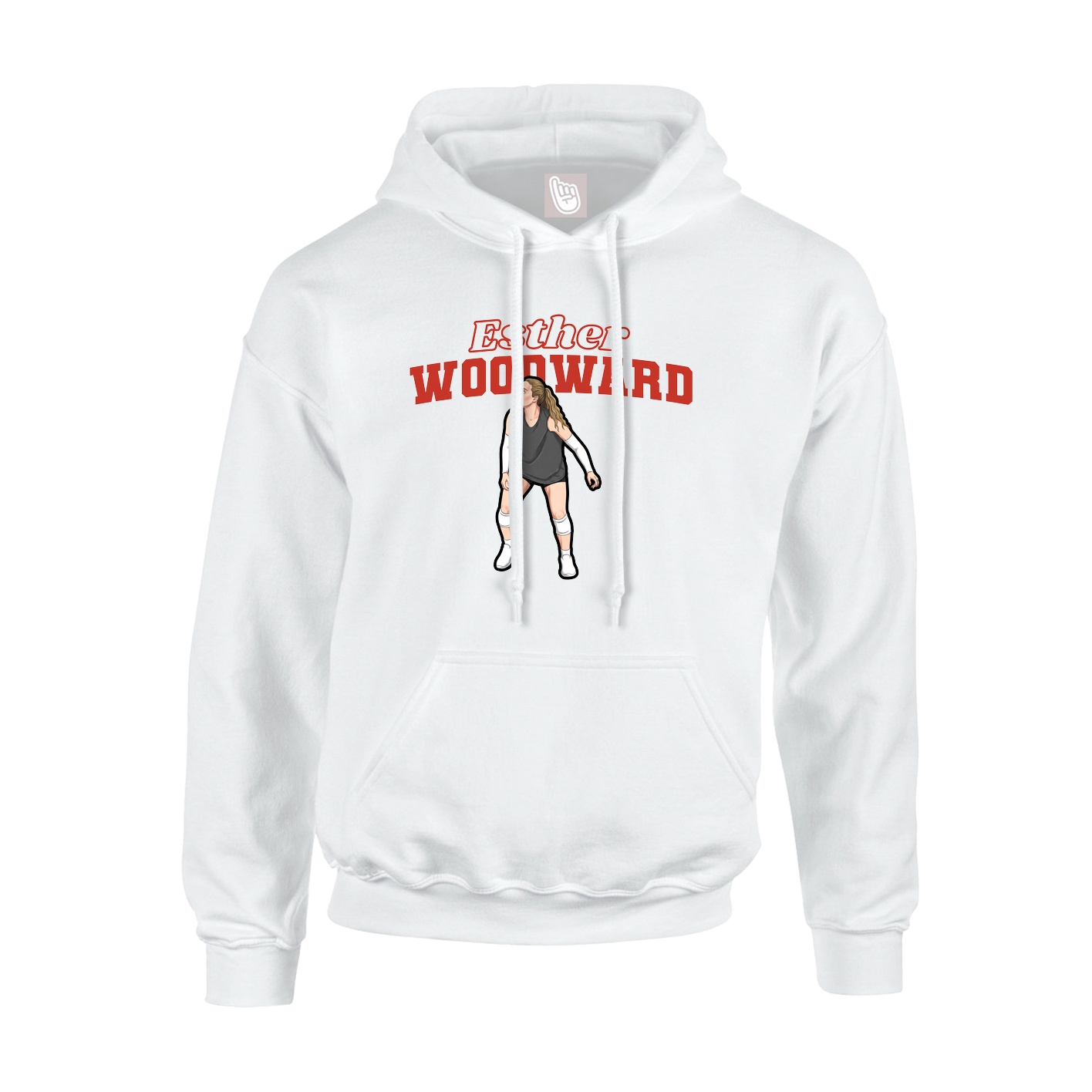 Youth Hoodie — Name Arch in White