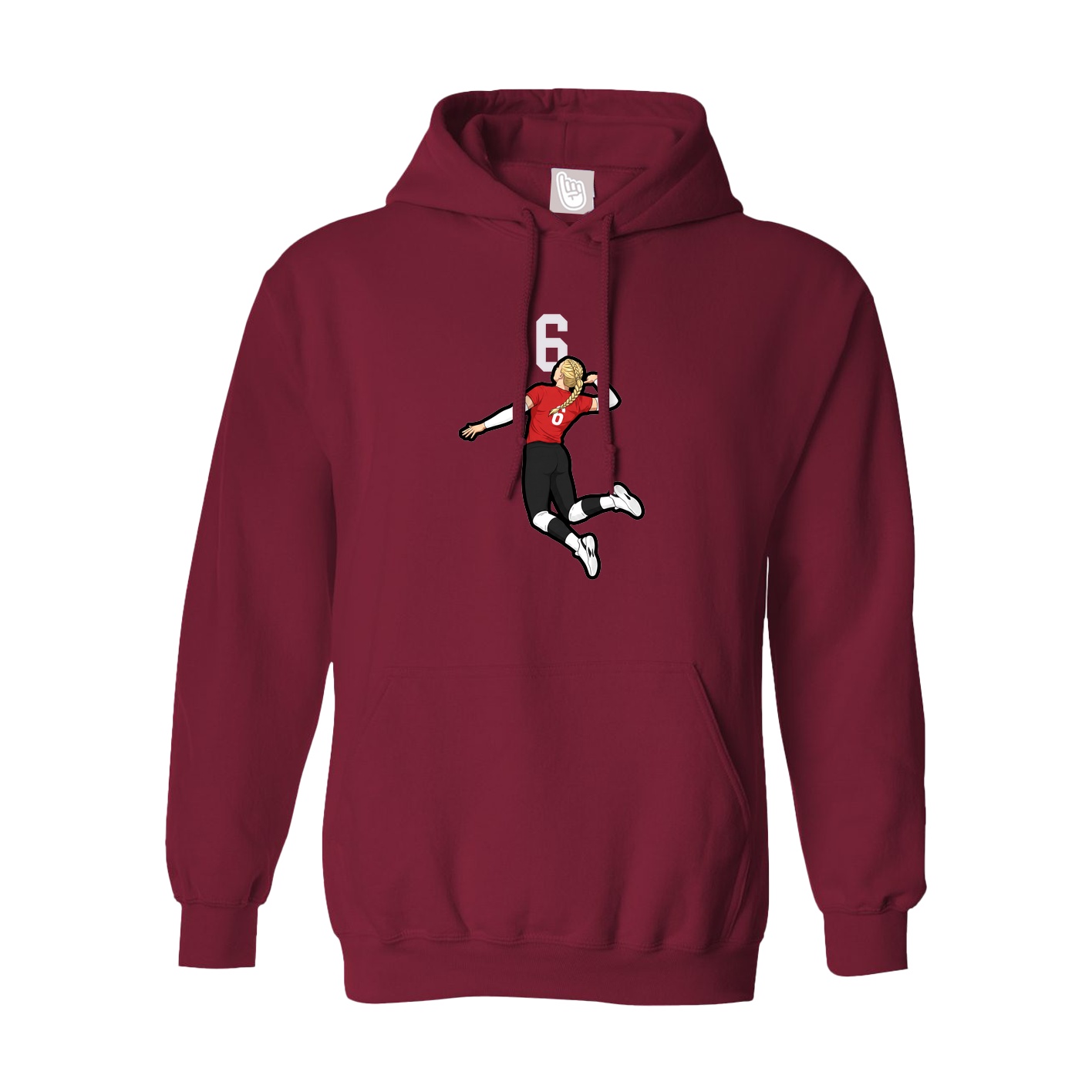 Hoodie — Number Top in Cardinal