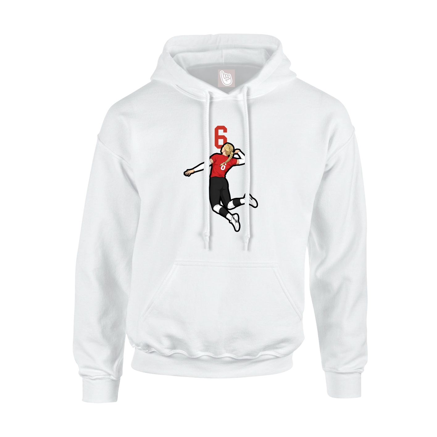 Youth Hoodie — Number Top in White