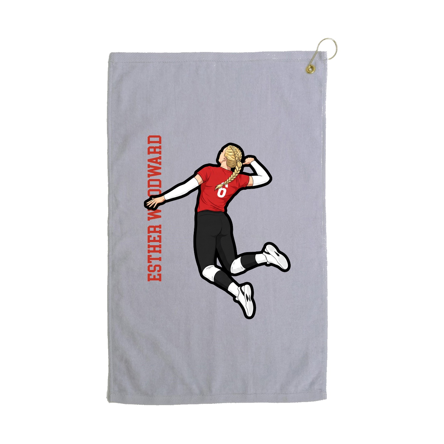 Golf Towel — Name Vertical in Grey