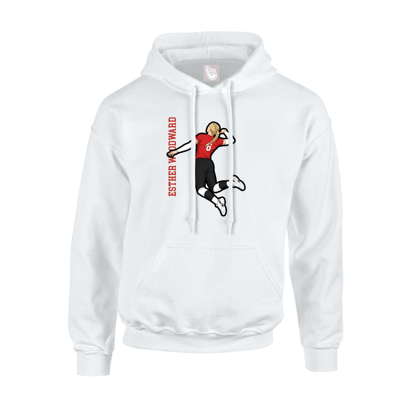 Youth Hoodie — Name Vertical in White