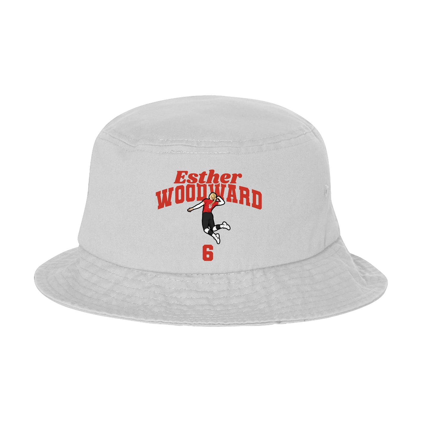 Bucket Cap — Signature Arch in White