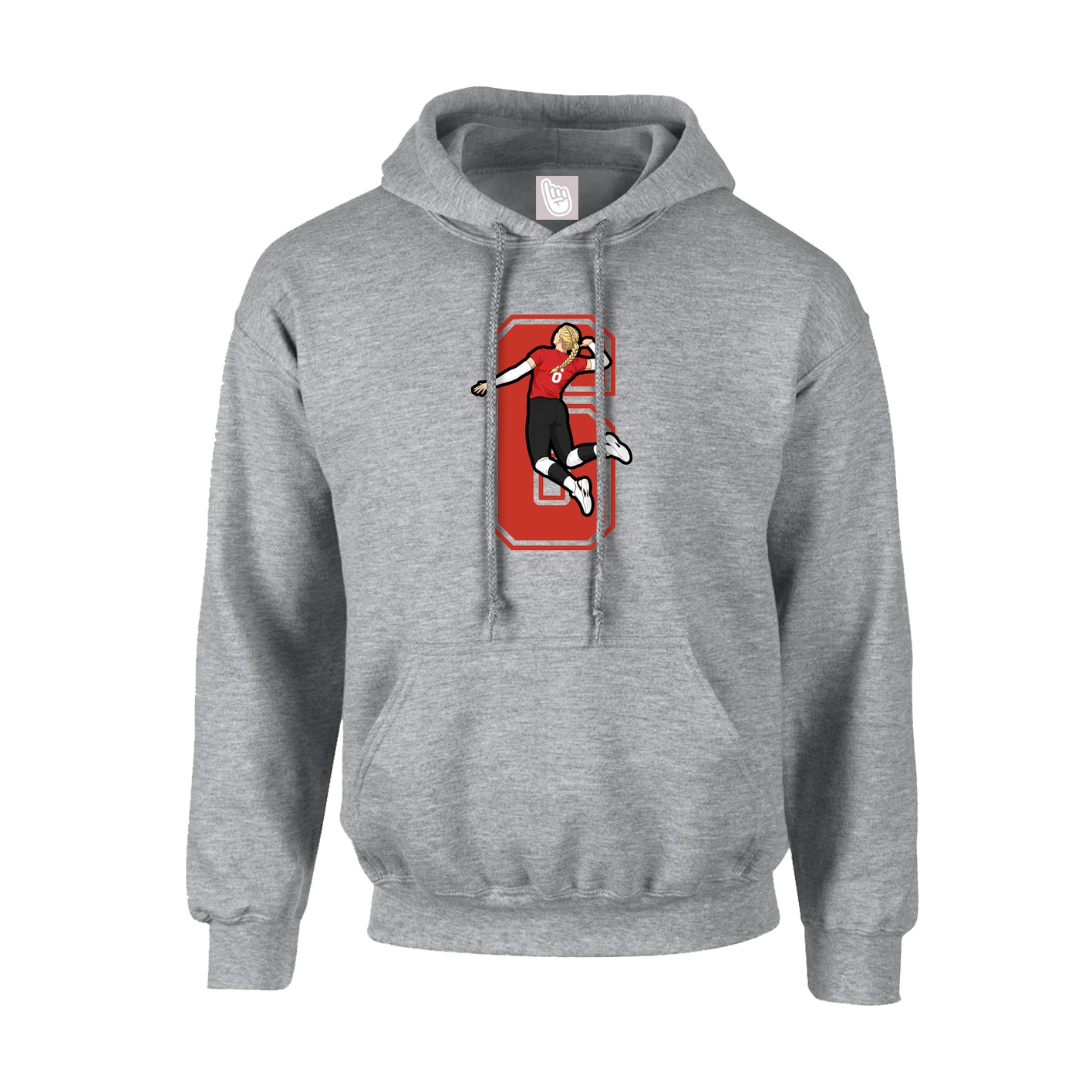Hoodie — Number in Grey