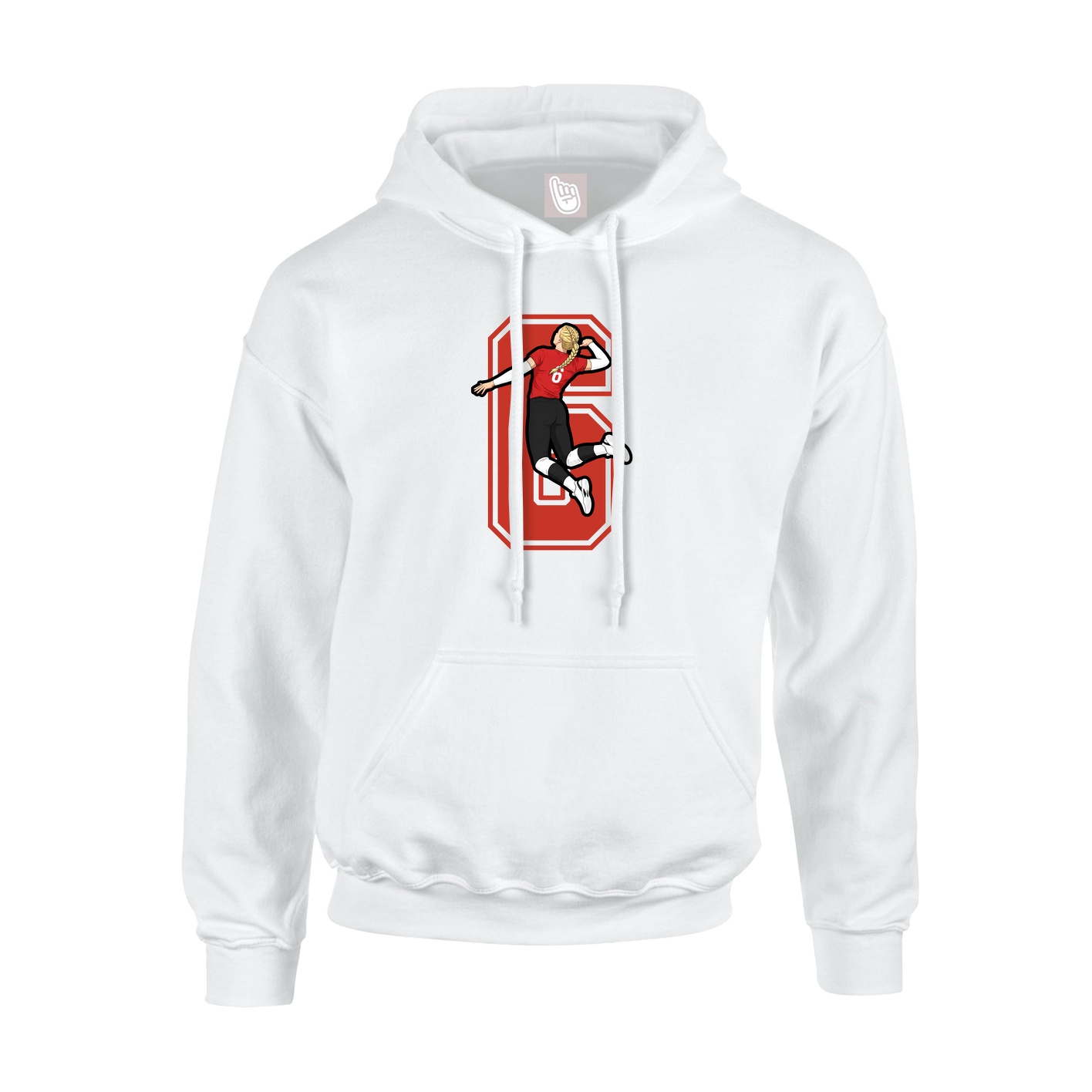 Hoodie — Number in White