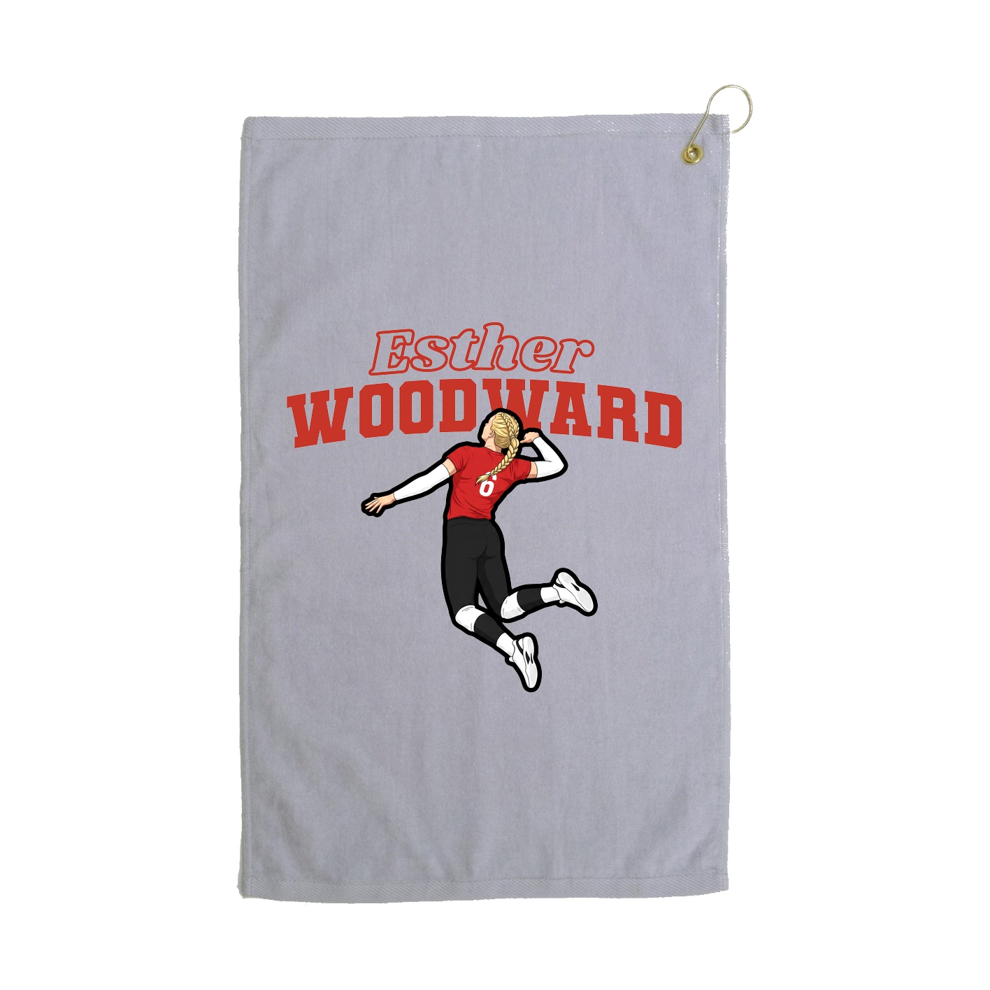 Golf Towel — Name Arch in Grey