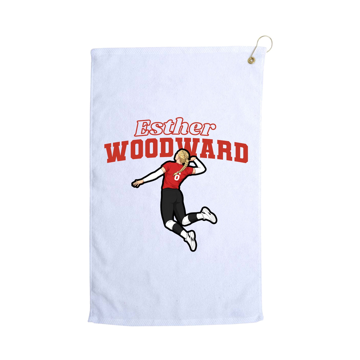 Golf Towel — Name Arch in White