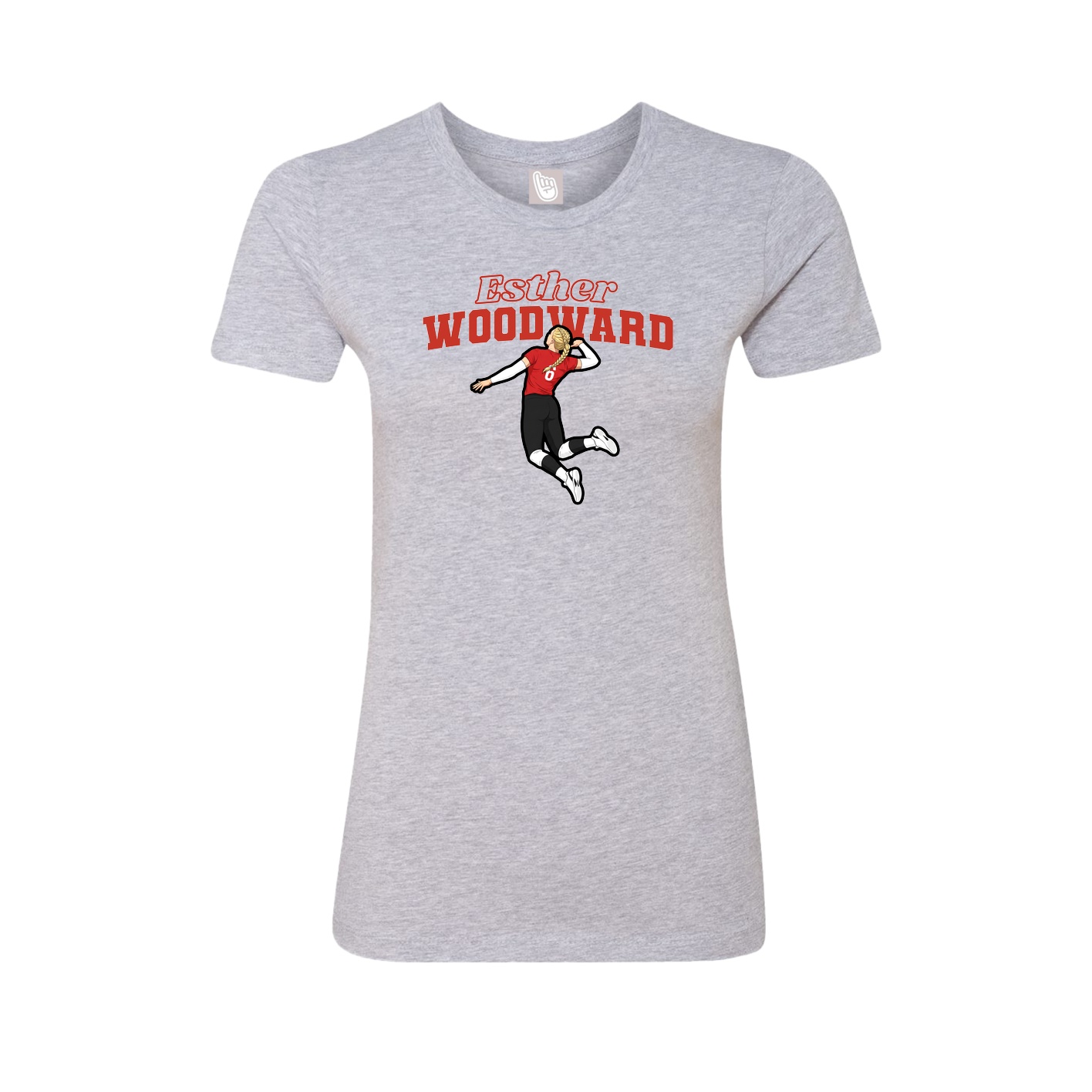 Womens Tee — Name Arch in Grey