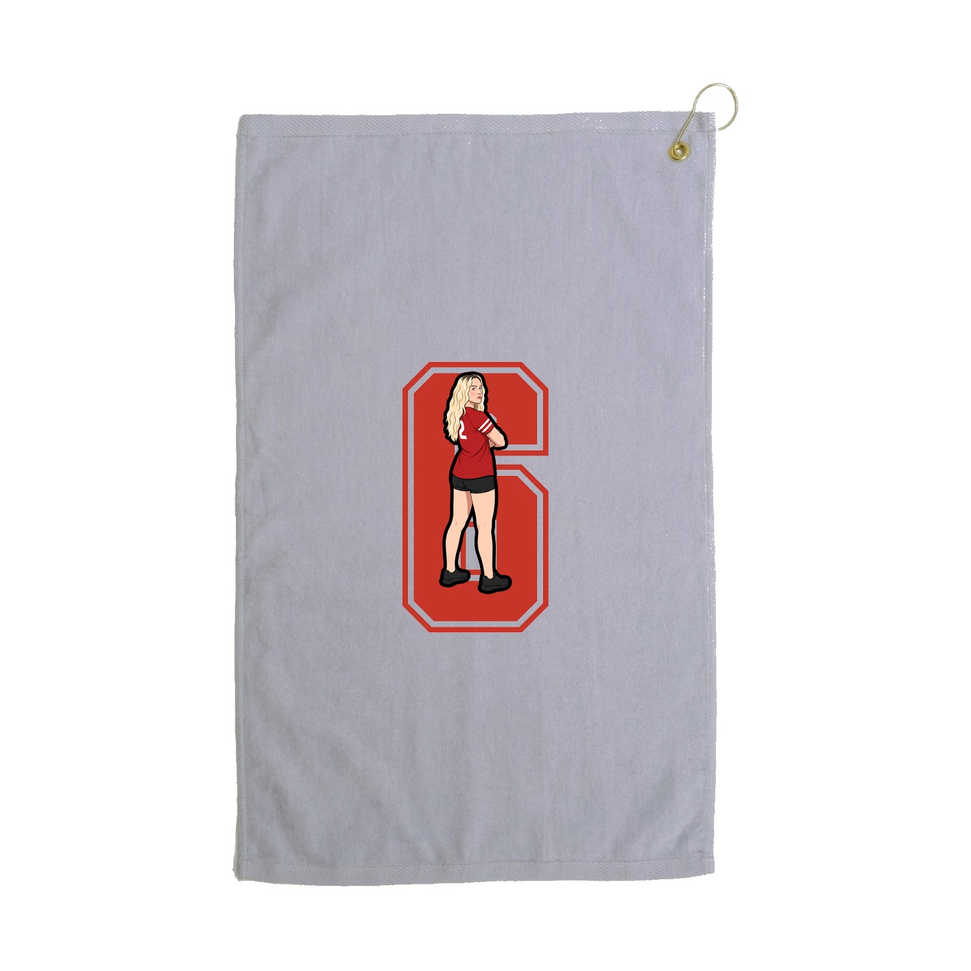Golf Towel — Number in Grey