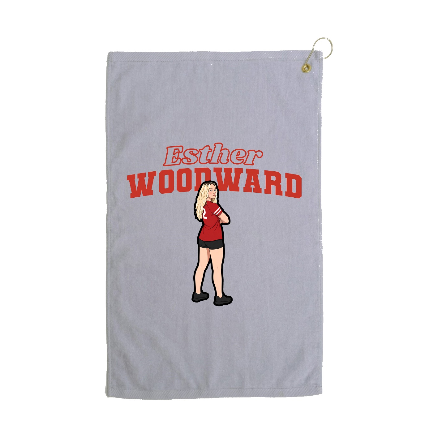 Golf Towel — Name Arch in Grey