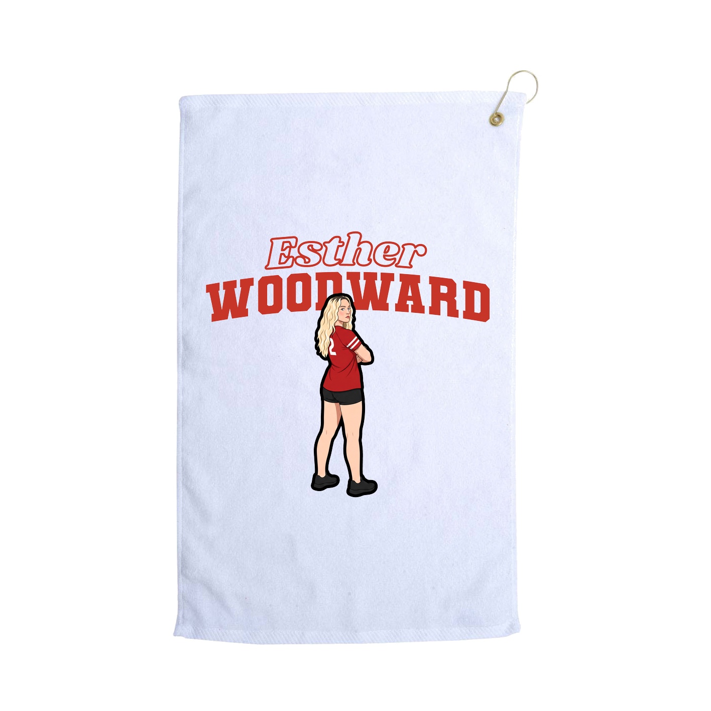 Golf Towel — Name Arch in White