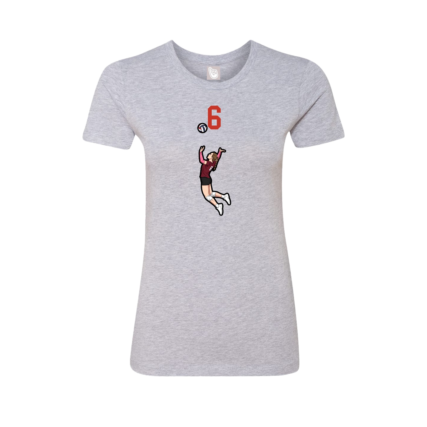 Womens Tee — Number Top in Grey