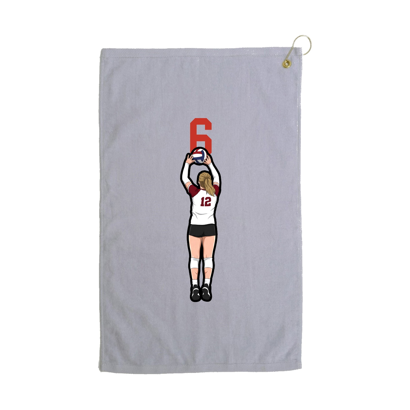 Golf Towel — Number Top in Grey