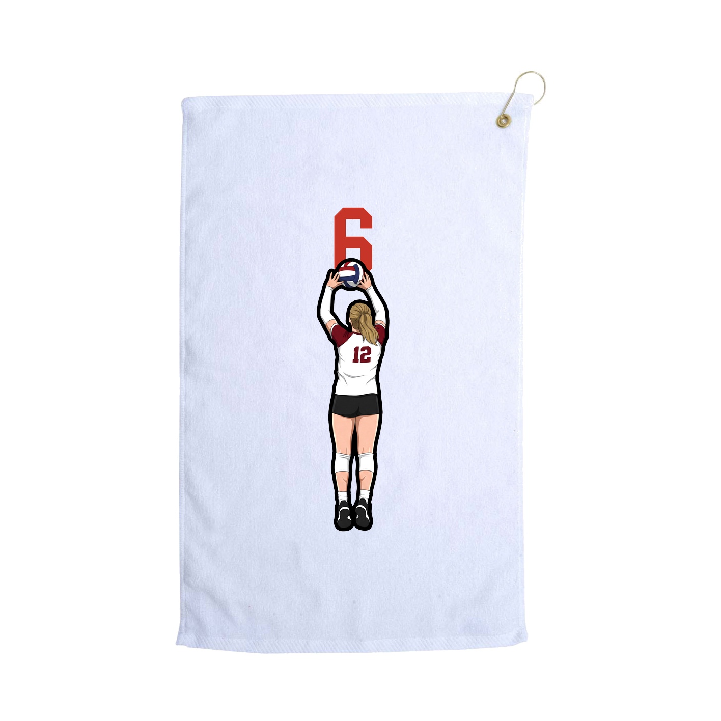 Golf Towel — Number Top in White