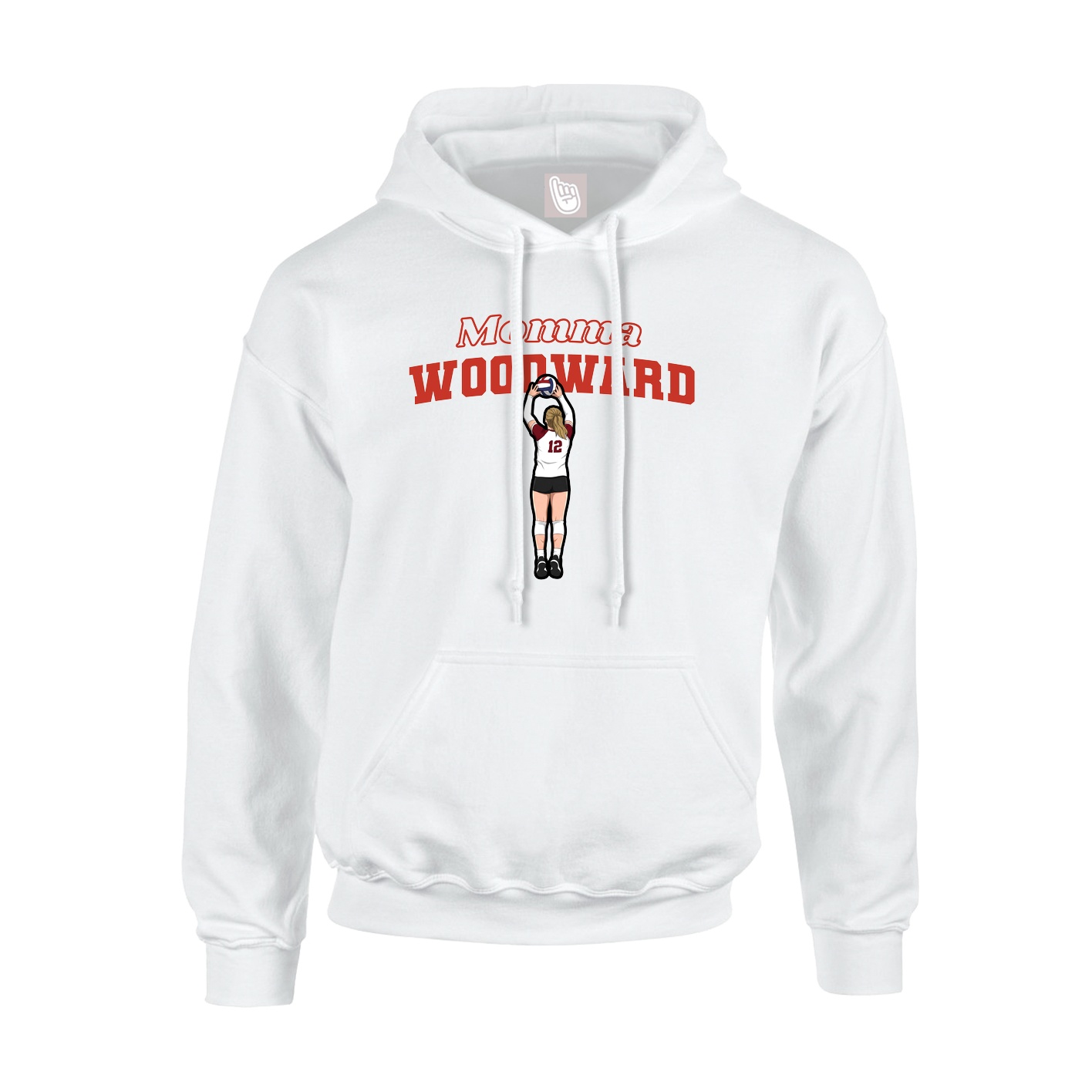 Youth Hoodie — Mothers Day Block in White