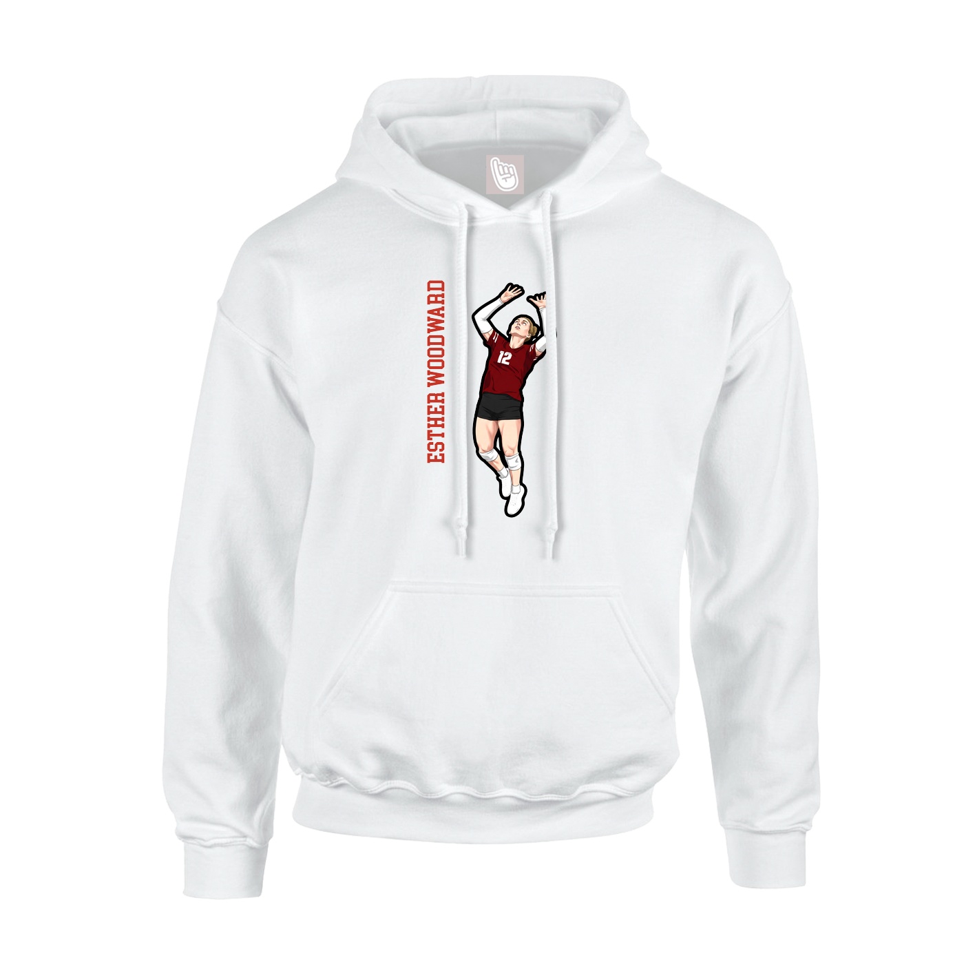 Youth Hoodie — Name Vertical in White