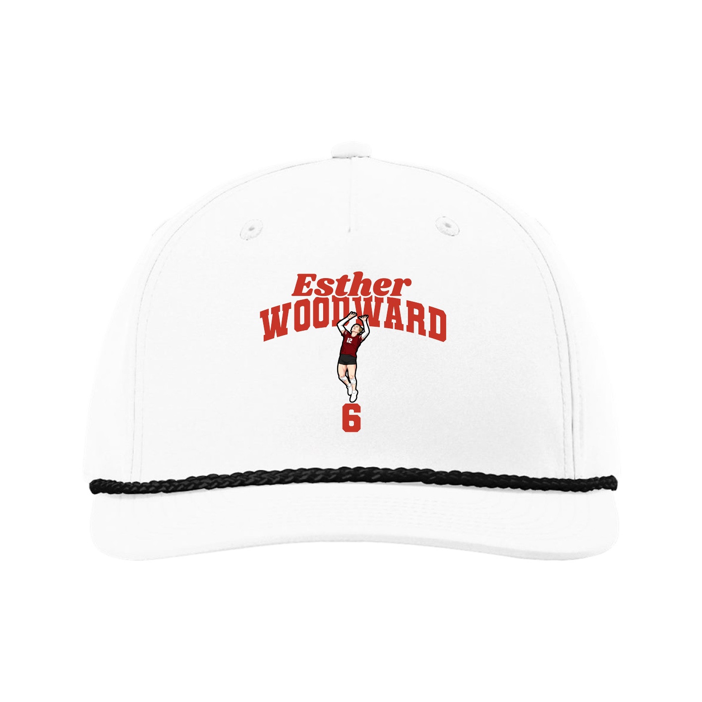 Five-Panel Classic Rope Cap — Signature Arch in White