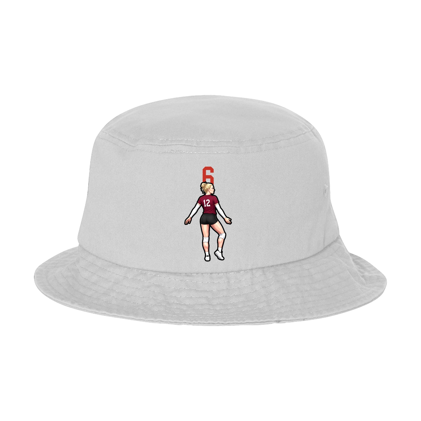 Bucket Cap — Number Top in White