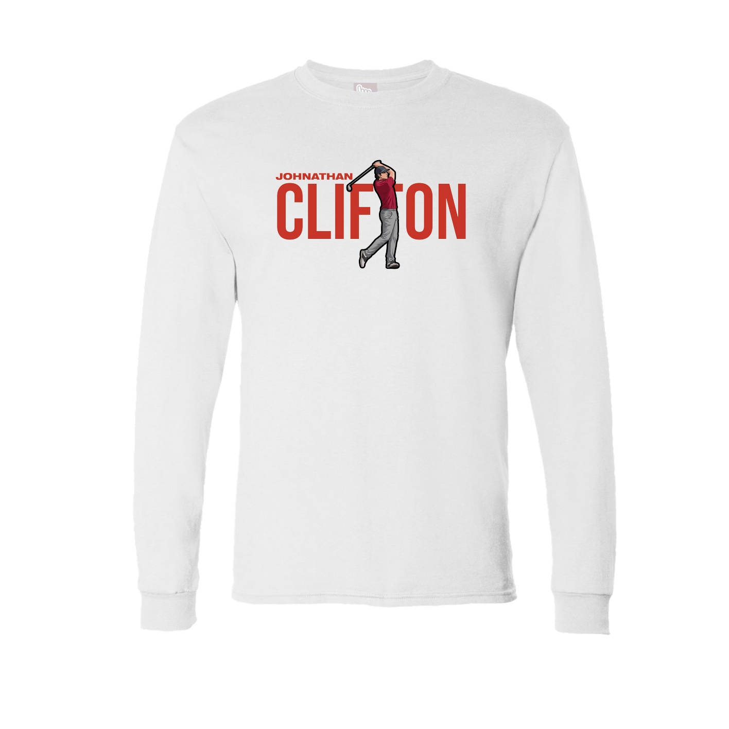 Long Sleeve Tee — Player Name in White