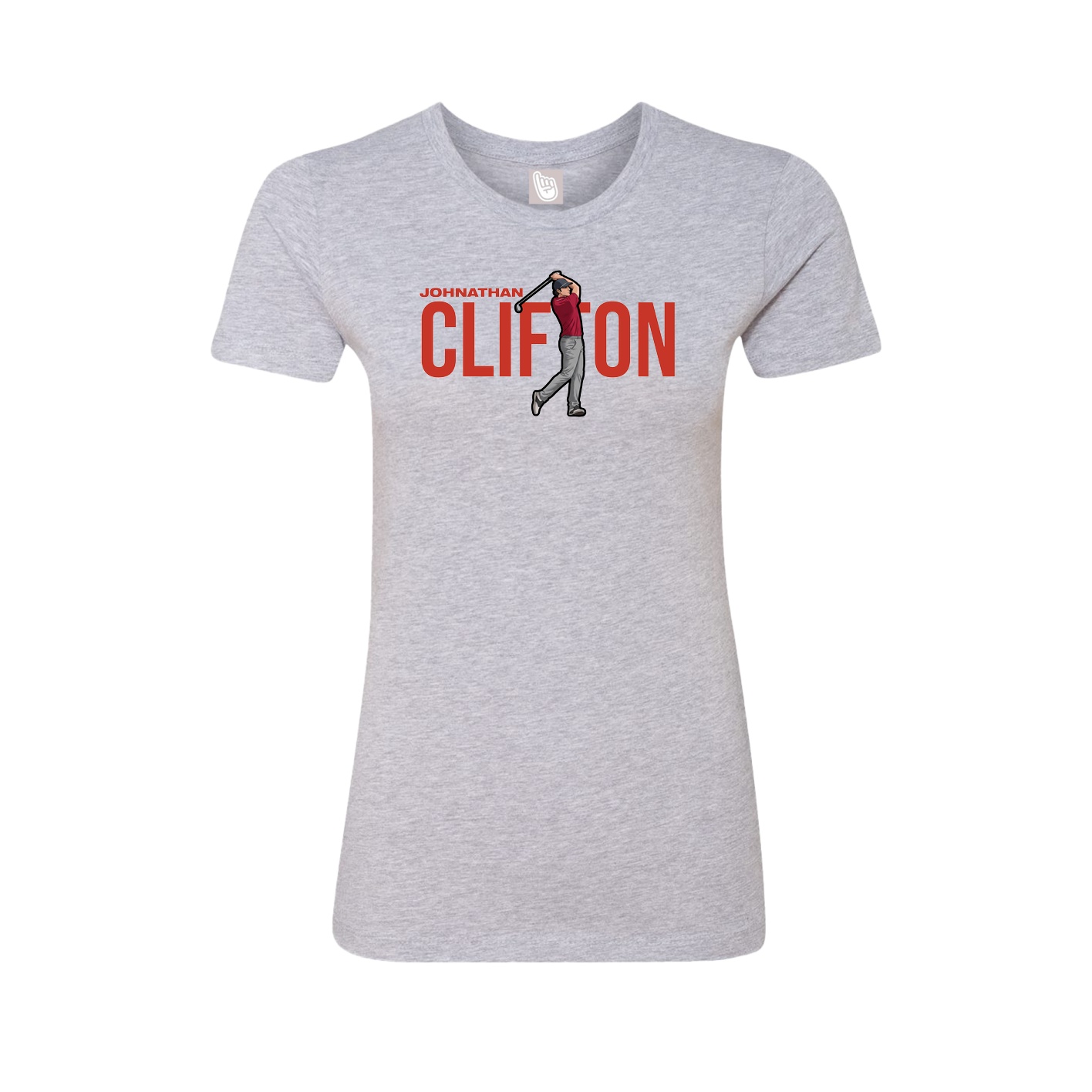 Fitted Women's Tee — Player Name in Grey