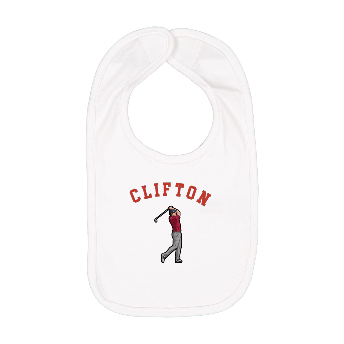 Infant Bib — Shirsey Arch in White