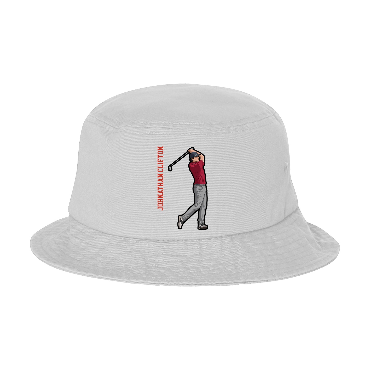 Bucket Cap — Name Vertical in White