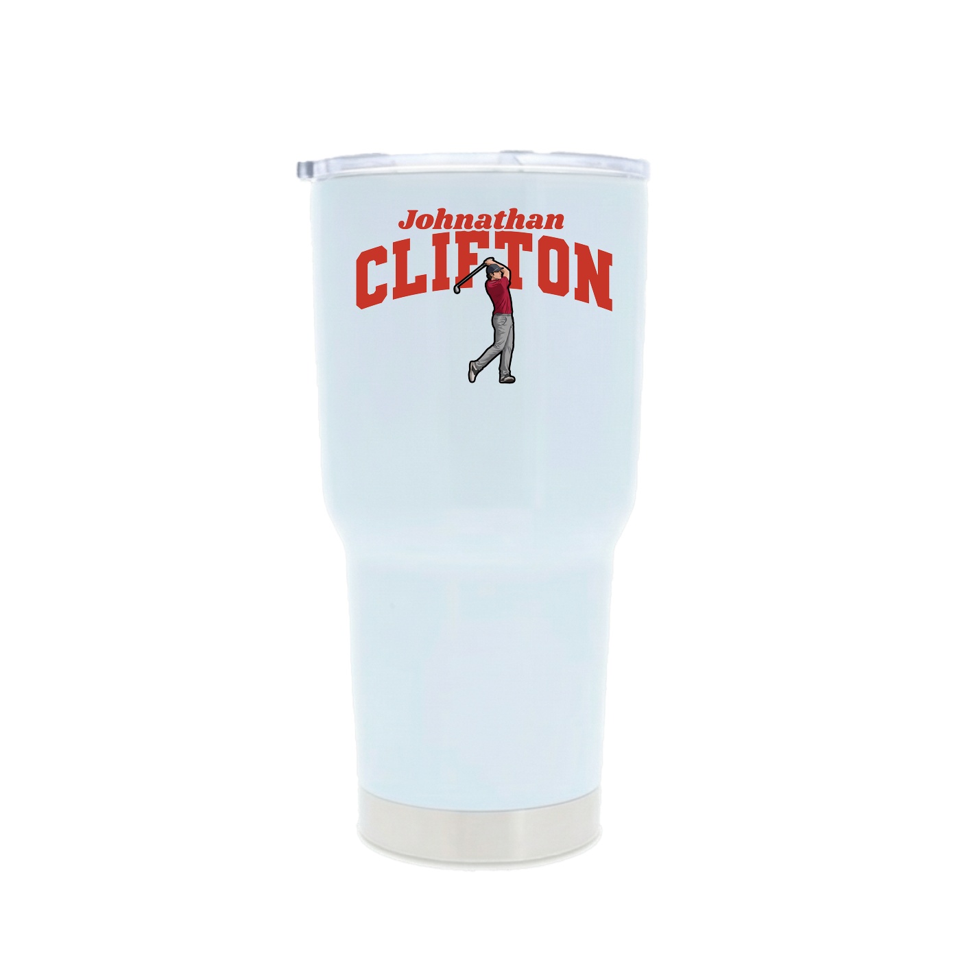 30oz Stainless Steel Tumbler — Signature Arch in White