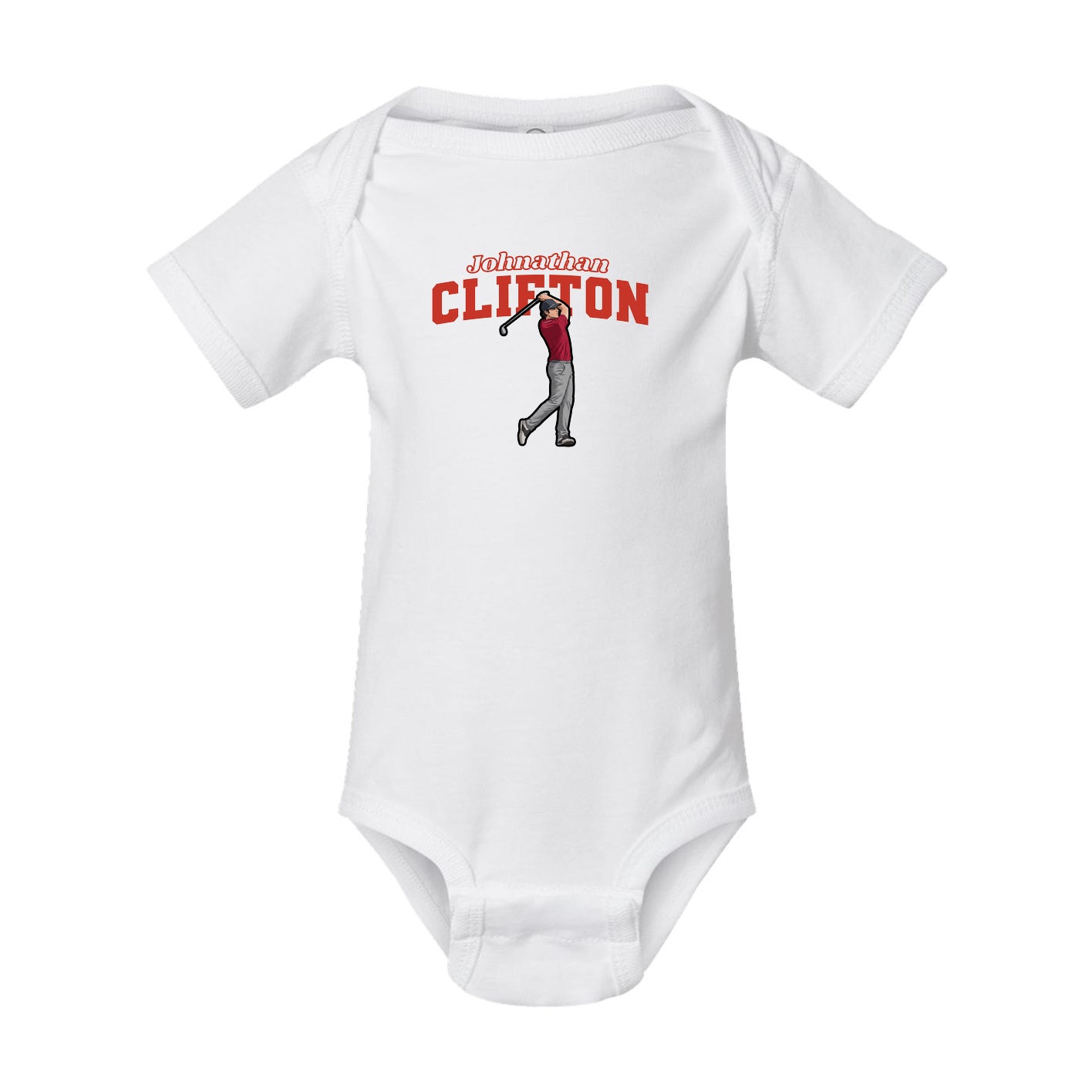 Baby Onesie — Name Arch in White