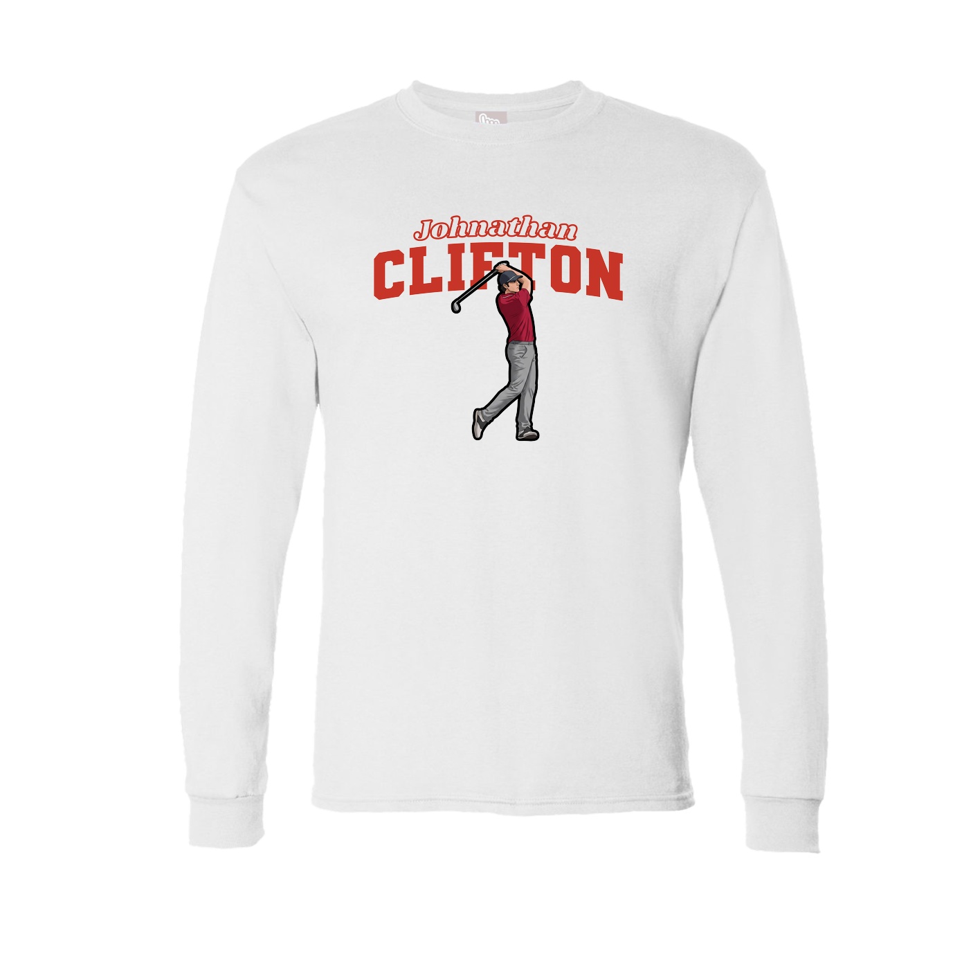 Long Sleeve Tee — Name Arch in White