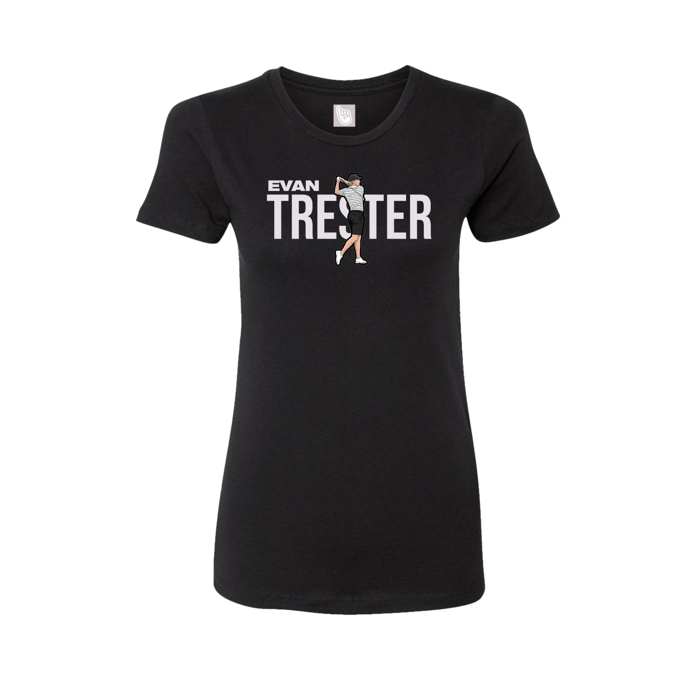 Fitted Women's Tee — Player Name in Black