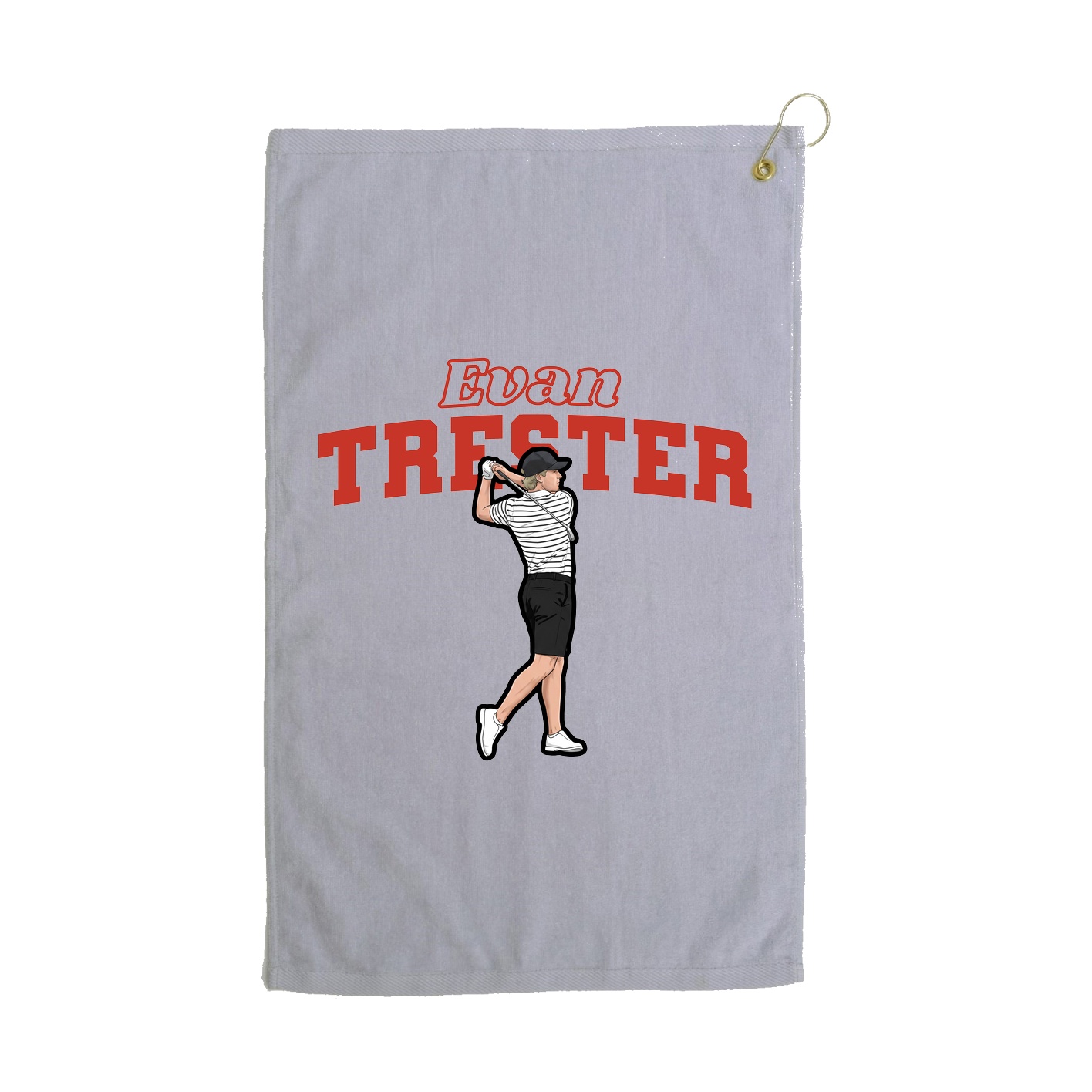 Golf Towel — Name Arch in Grey