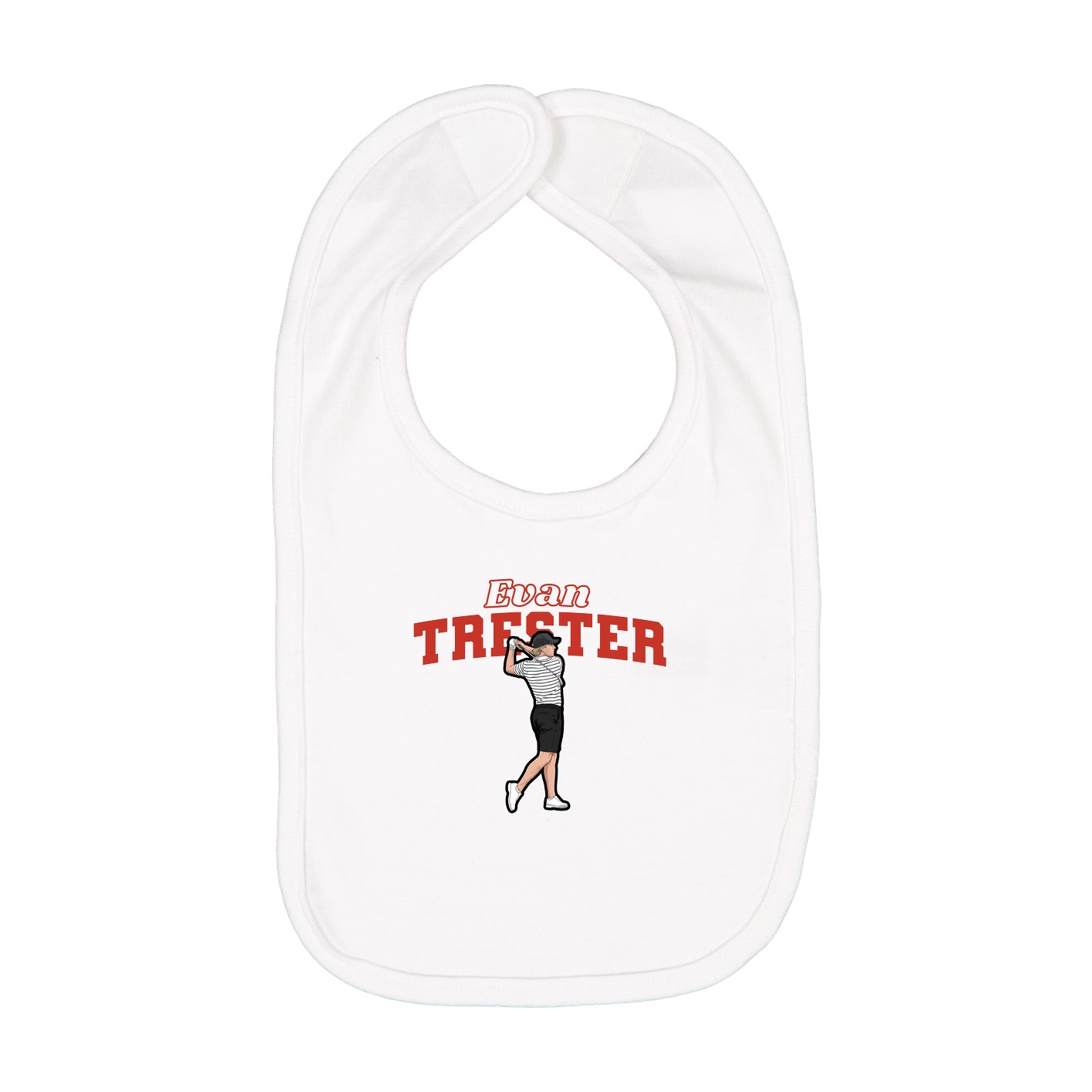 Infant Bib — Name Arch in White