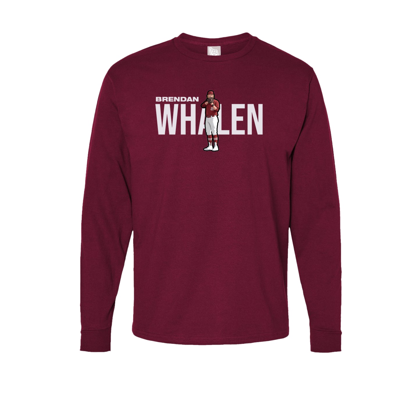 Long Sleeve Tee — Player Name in Cardinal