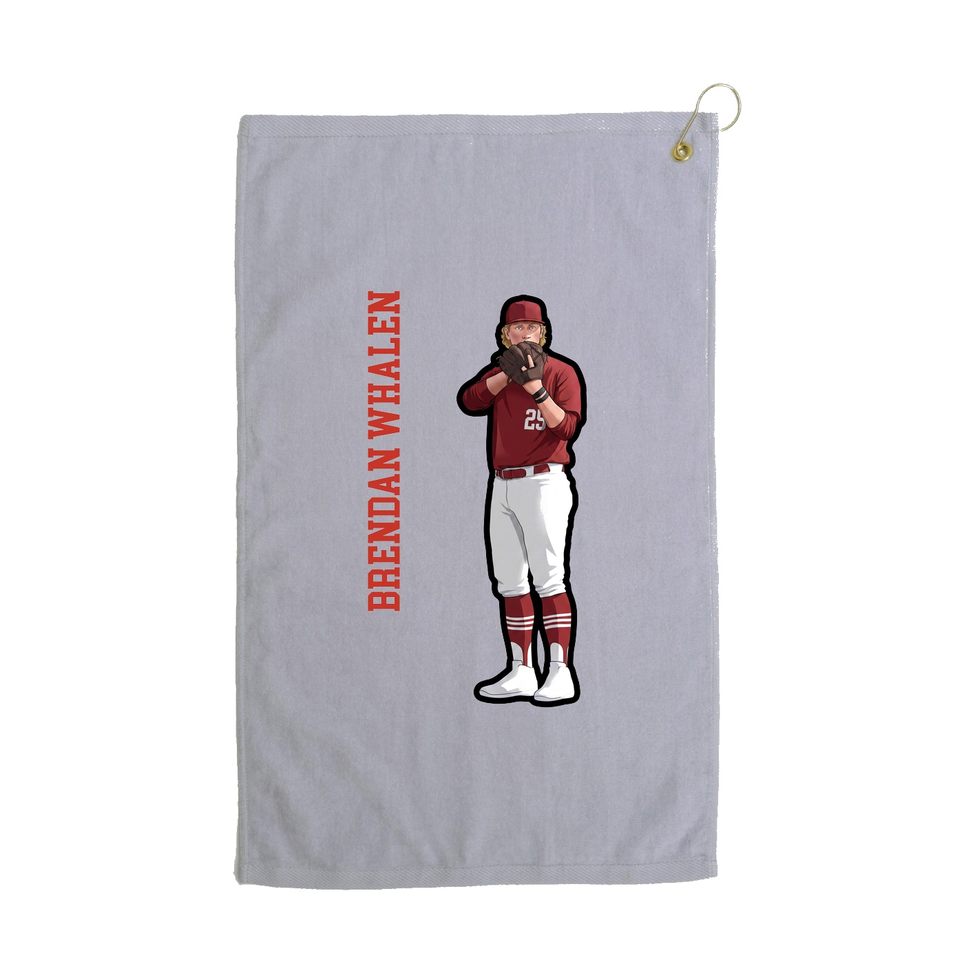 Golf Towel — Name Vertical in Grey