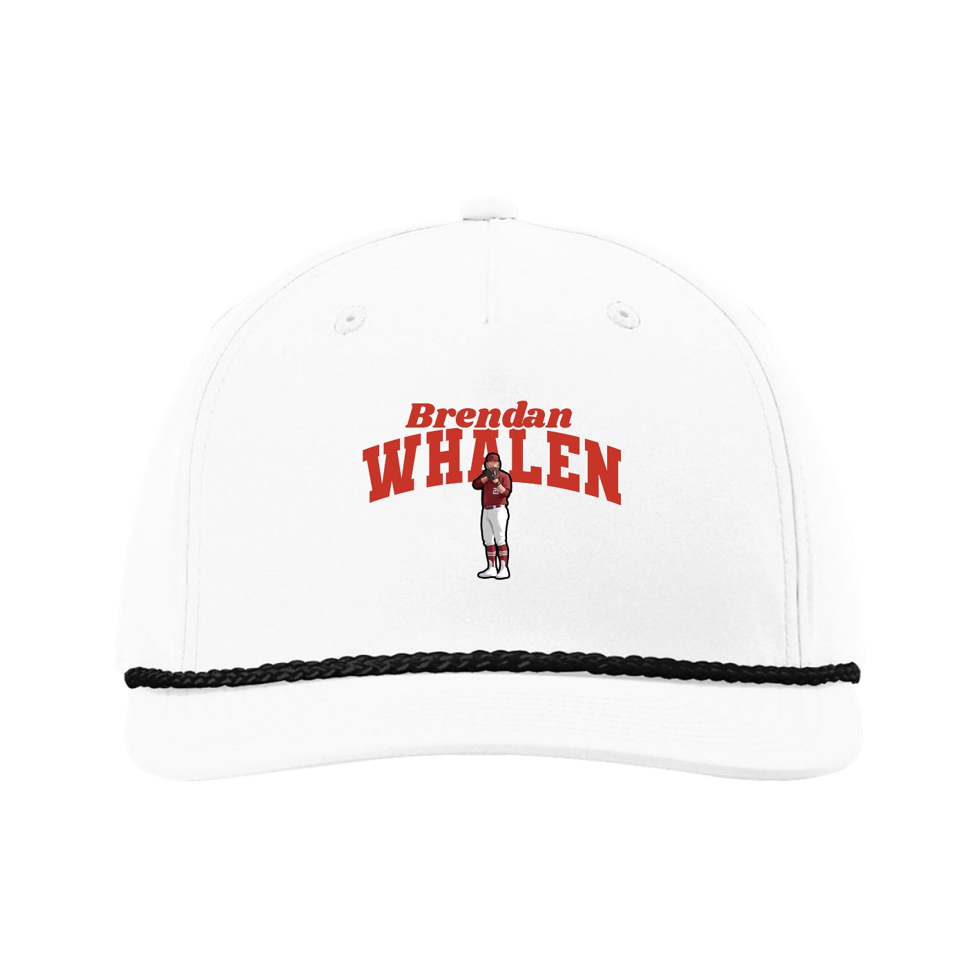 Five-Panel Classic Rope Cap — Signature Arch in White